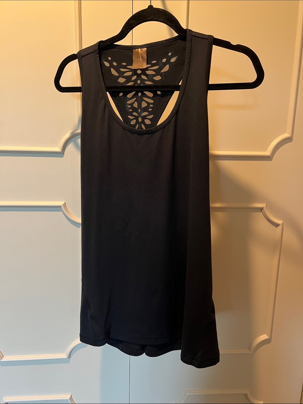 CALIA by Carrie Underwood Black Laser-Cut Back Athletic Tank